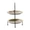 Gray Metal Farmhouse Tiered Server, 20" x 16" x 15"